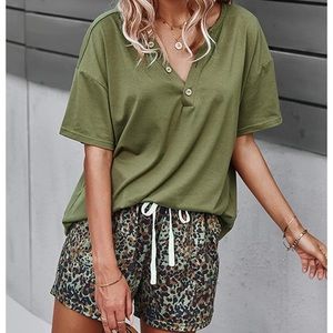 Two Piece Shorts and Short Sleeve Shirt Set NWT